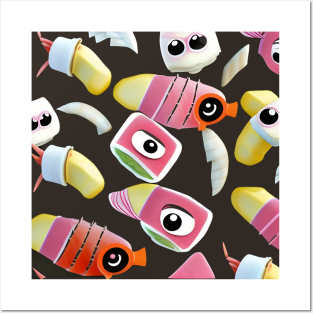 Funny Sushi Posters and Art